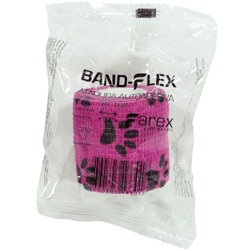 Atadura 5cm Rosa Com Patinhas Band-Flex Autoadesiva Para Animais Farex Kit Com 4 Atadura 5cm Rosa Com Patinhas Band-Flex Autoadesiva Para Animais Farex Kit Com 4